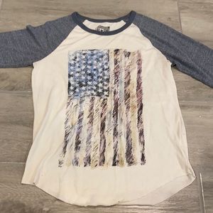 Converse American flag 3/4 sleeve top